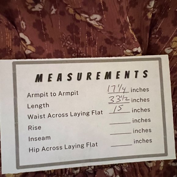 Spirit of Grace Womens Surplice Neck Smocked Floral Print Dress Brown size Large - Picture 14 of 14